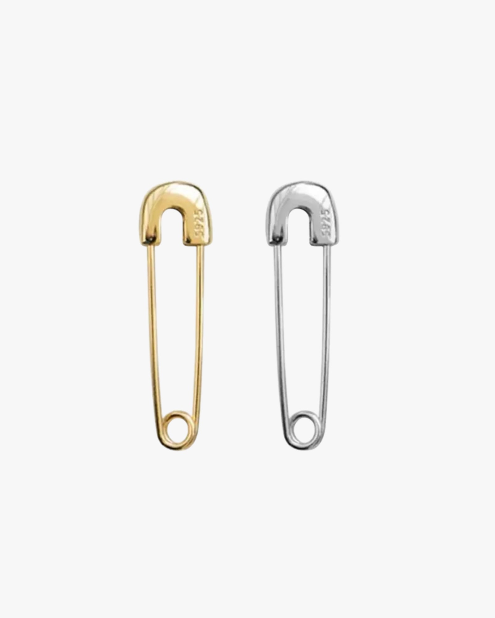 Gold/Silver Safety Pin Earrings