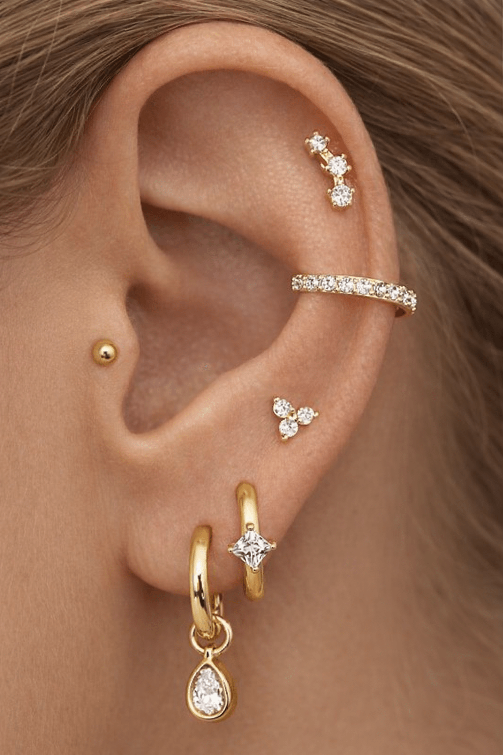 Hailey Pendants in ear for ear piercing My Earscapes