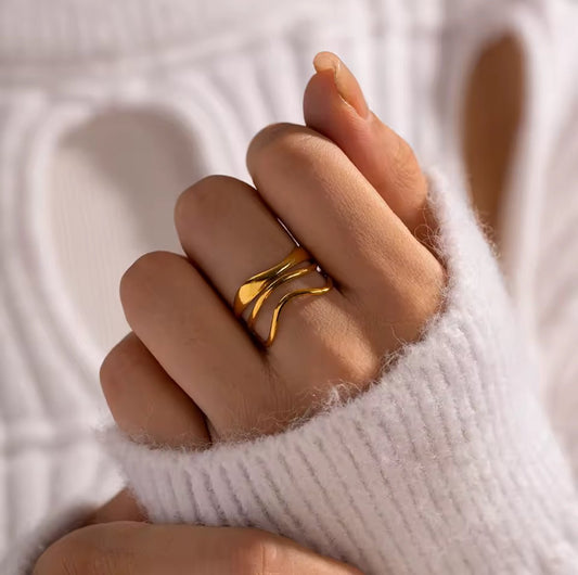 Gold plated organic wave ring