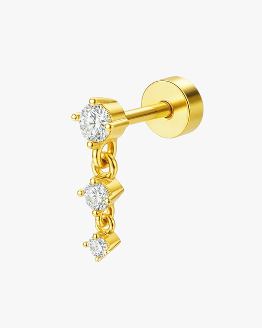 Gold plated ball stud piercing in ear – JarexMay