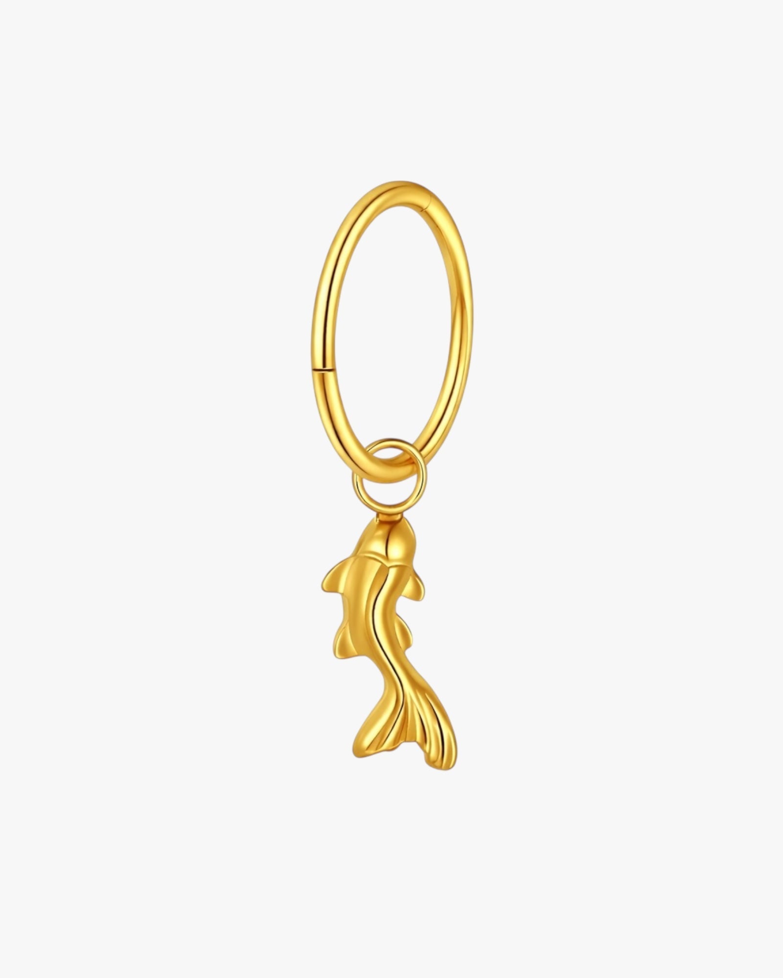 Koi Fish Charm Titanium Hinged Hoop 16G 6mm – Yangtze