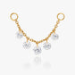 Gold plated zirconia crystal ear chain earring – Kristi