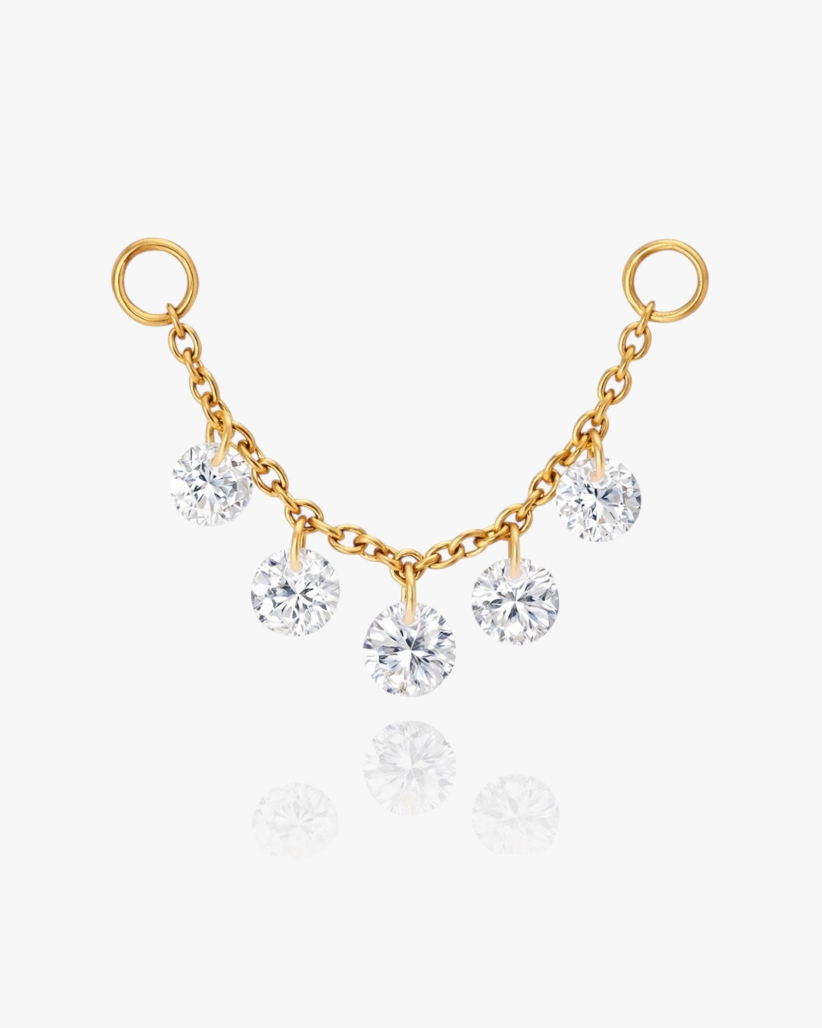 Gold plated zirconia crystal ear chain earring – Kristi