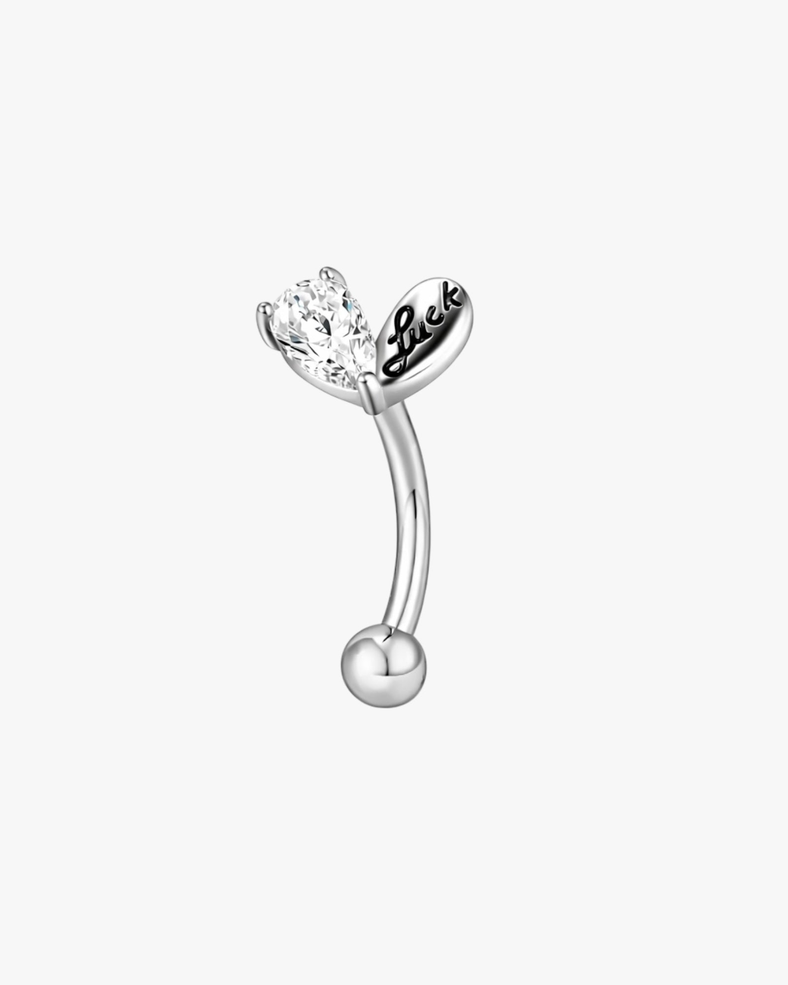 Lucky Heart Crystal Titanium Curved Barbell 16G – Amoria