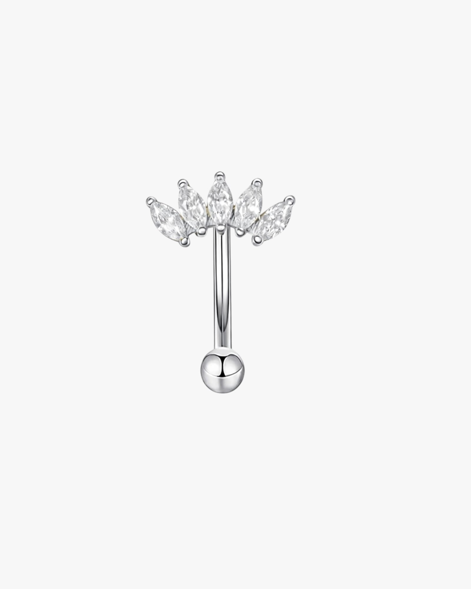 Marquise Crystal Fan Titanium Curved Barbell 16G – Seraya