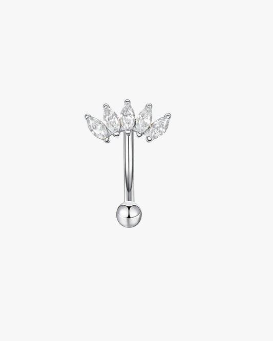 Marquise Crystal Fan Titanium Curved Barbell 16G – Seraya