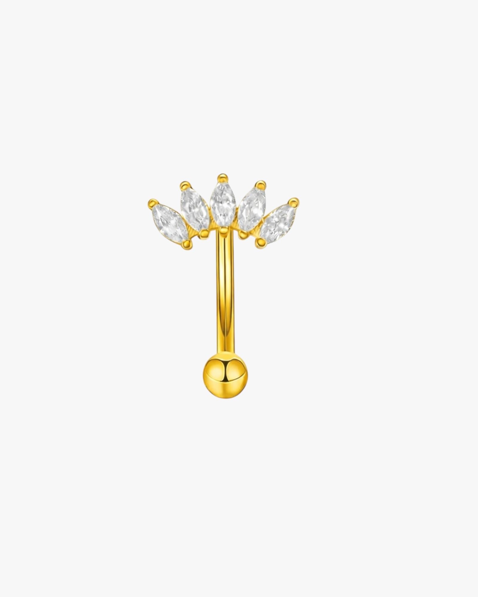 Marquise Crystal Fan Titanium Curved Barbell 16G – Seraya