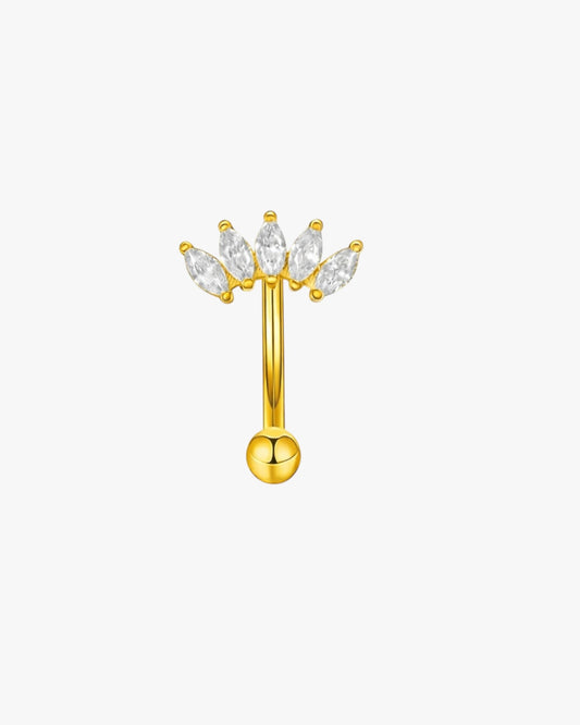 Marquise Crystal Fan Titanium Curved Barbell 16G – Seraya