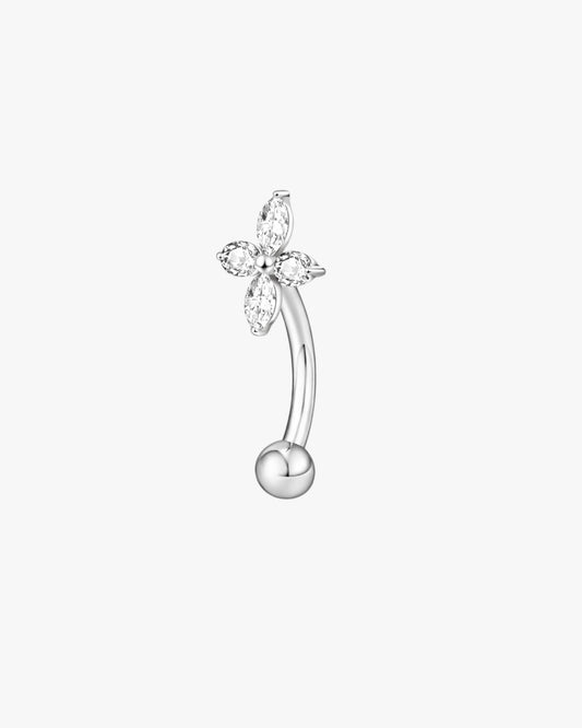 Marquise Crystal Flower Titanium Curved Barbell 16G – Floren