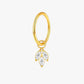 Marquise Crystal Leaf Charm Titanium Hinged Hoop 16G 6mm – Himalaya