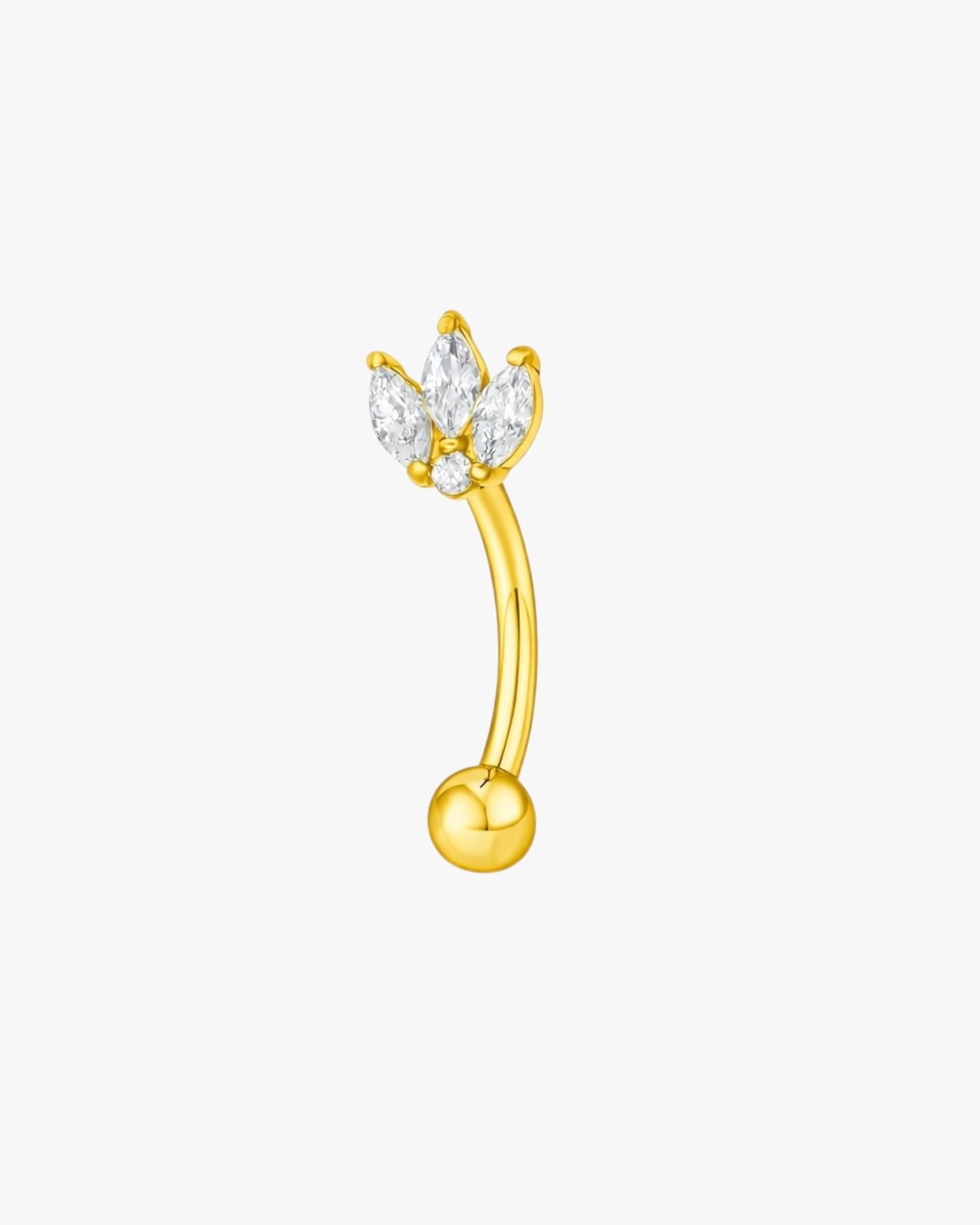 Marquise Crystal Lotus Titanium Curved Barbell 16G – Liora