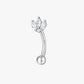 Marquise Crystal Lotus Titanium Curved Barbell 16G – Liora