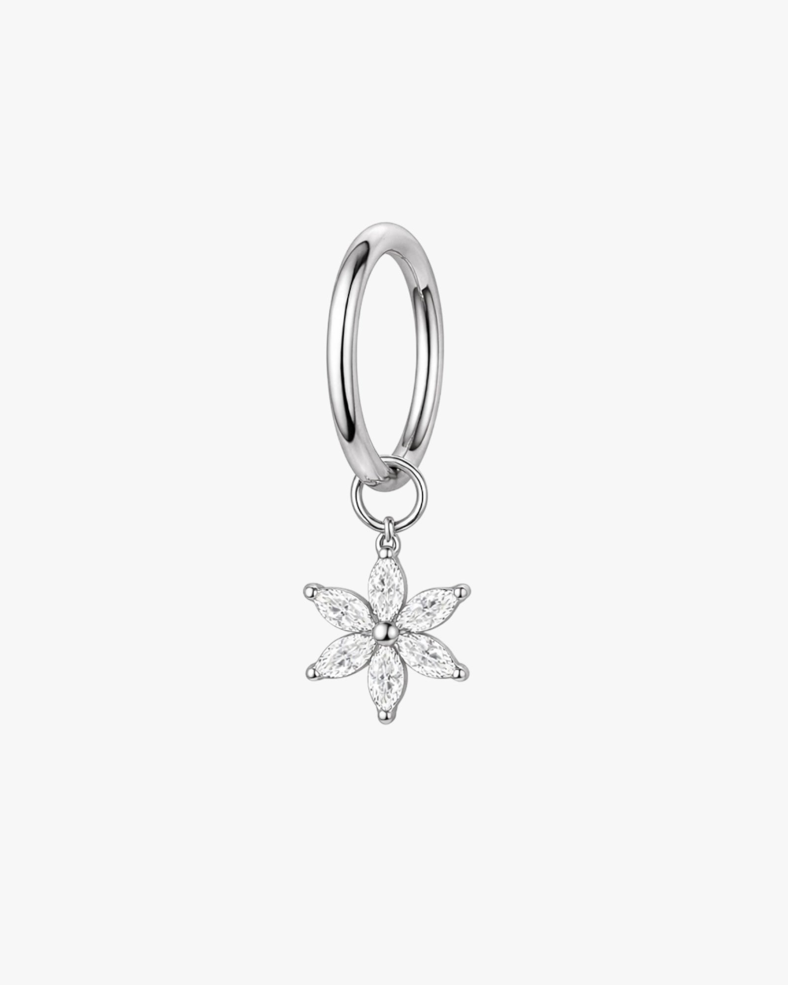Marquise Crystal Star Charm Titanium Hinged Hoop 16G 6mm – Lucerne