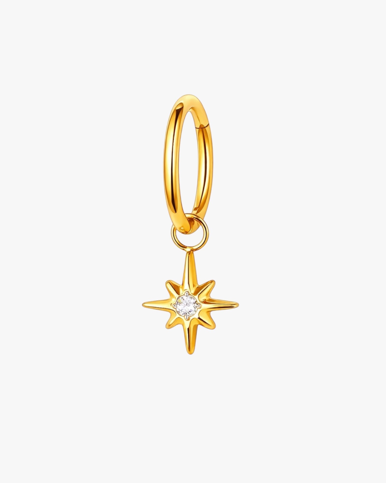 North Star Charm Titanium Hinged Hoop 16G 6mm – Oslo