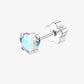 Minimalist heart crystal flat back stud piercing for helix cartilage or lobe