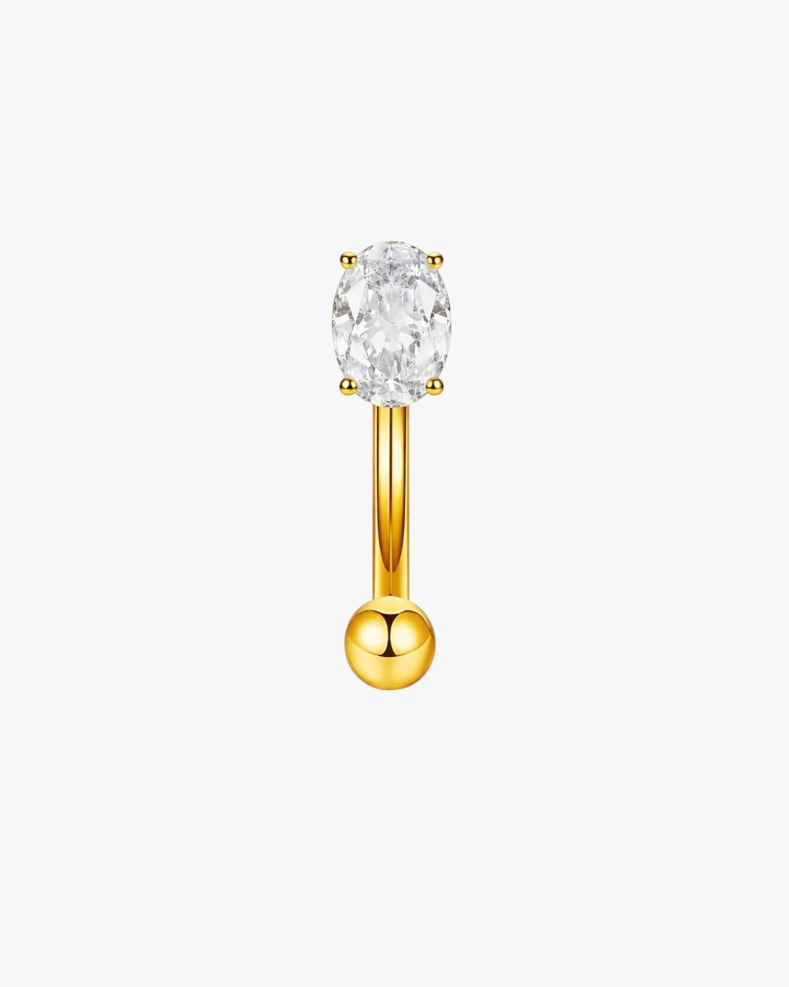Oval Crystal Titanium Curved Barbell 16G – Elira