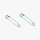 Rainbow Safety Pin Earrings