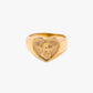 Gold plated angel cherub heart signet ring