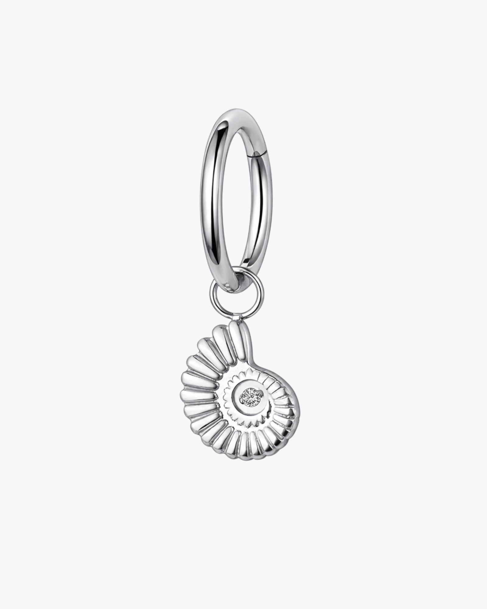 Seashell Charm Titanium Hinged Hoop 16G 6mm – Amalfi