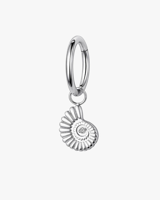 Seashell Charm Titanium Hinged Hoop 16G 6mm – Amalfi