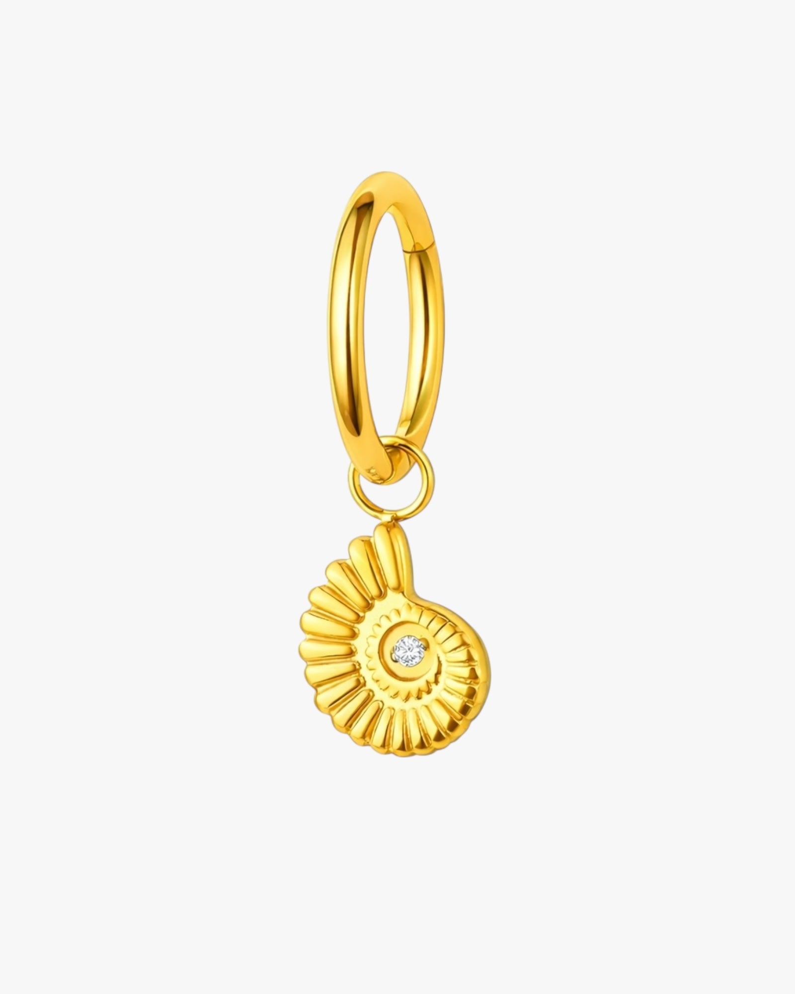 Seashell Charm Titanium Hinged Hoop 16G 6mm – Amalfi