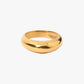 Minimalist gold band ring with tarnish-resistant 18K gold plating, stackable classic design
