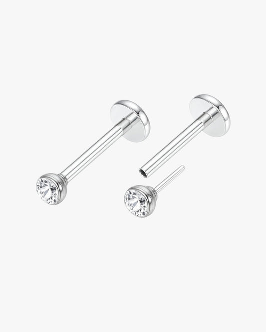 Silver Threadless Studs 4mm