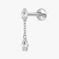 Titanium Crystal Chain Drop Piercing – Velisse | Flat Back Cartilage Earring