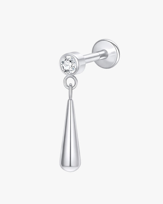 Titanium Crystal Drop Piercing – Corli | Flat Back Cartilage Earring