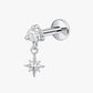 Titanium Crystal Star Charm Piercing – Celora | Flat Back Cartilage Earring