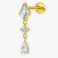 Titanium Diamond Drop Piercing – Arlisse | Flat Back Cartilage Earring